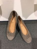 Gabor Damen Ballerina, Wildleder durchbrochen grau 38