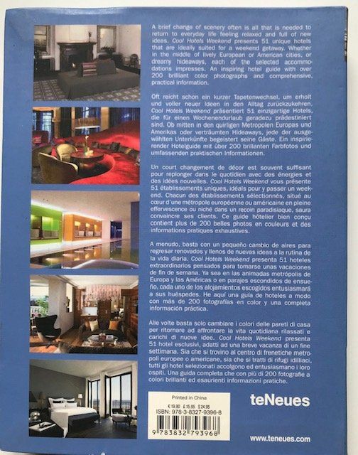 Libri: Cool Hotels Weekend von teNeues Verlag – Usato da Zürich venduto da gigimai67 3