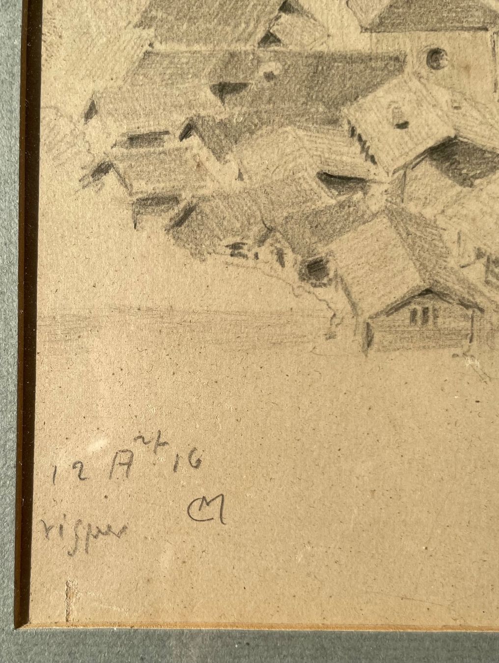 Dipinti: Ch. Meltzer dessin 1916 Visper Viège – Usato da Biel/Bienne venduto da Galaq 2