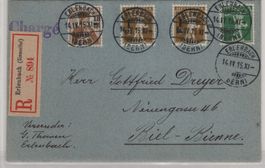 Eingeschriebener-Brief 14.IV.15 Erlenbach - Biel mit Tell-M.
