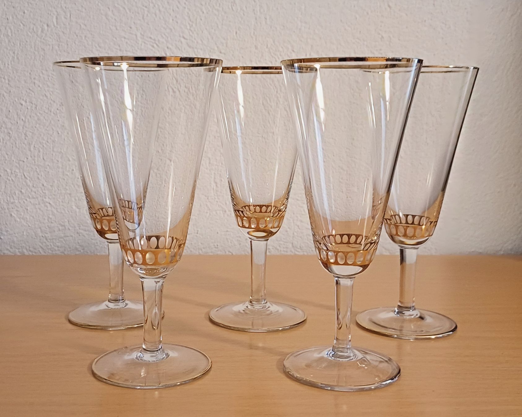 Bicchieri: 5 elegante Sektgläser mit Goldrand – Usato da Alpnach Dorf venduto da jkp_k62jg