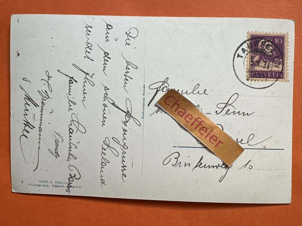 Cartoline postali: 1934 Täuffelen am Bielersee.  – Usato da Zürich venduto da Chaeffeler 1