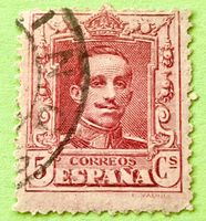 Briefmarken aus Spanien 1922 Koning Alfons XIII gestempelt