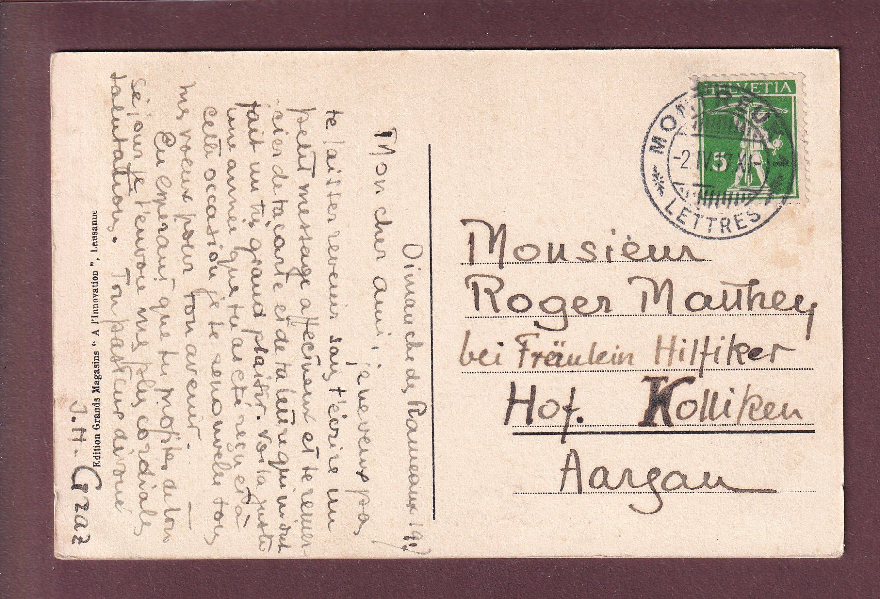 Cartoline postali: LAUSANNE - Pont Chauderon - Tram - 1917 – Usato da Pully venduto da nicecards 1