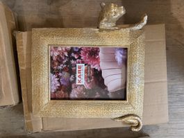 Bilderrahmen Kare Design Leopard goldfarben  neu 4 Stk