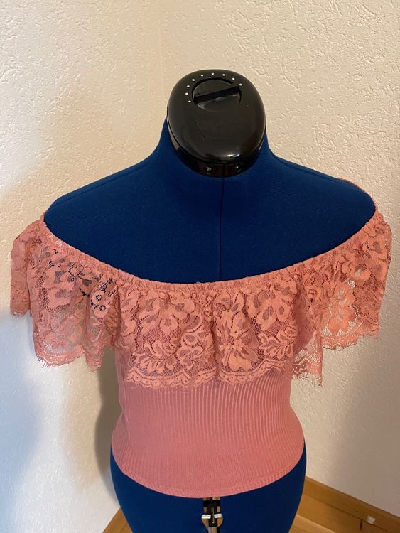 Damen Oberteil Schulterfrei Mit Fledermausärmeln - Mittelalter Bluse Oversized Trachtenlook