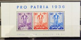 SUISSE 1936: Emprunt défense national, les timbres du bloc**