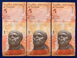 Venezuela 2013 - 3x5 Bolivares UNC