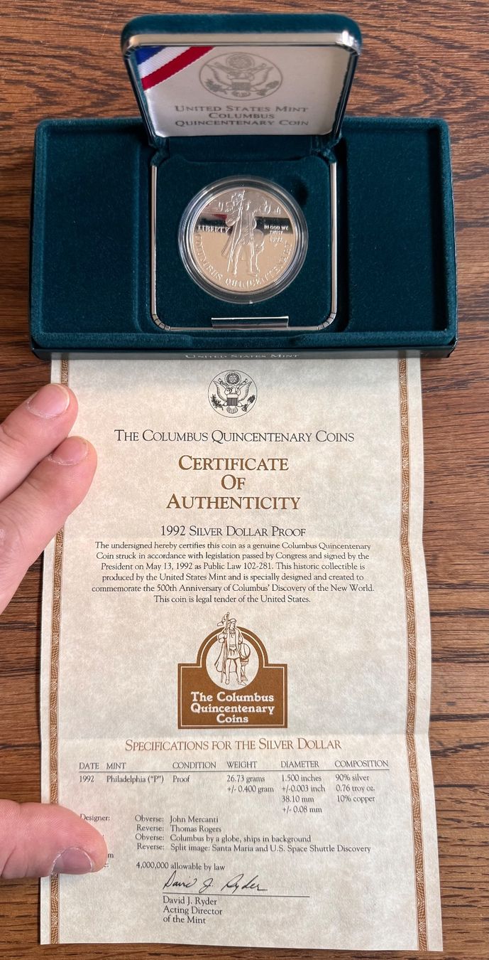 Tutti le monete: Columbus Quinc. Silber Dollar Proof 1992, Full Set! – Usato da Ebikon venduto da Dmasterx