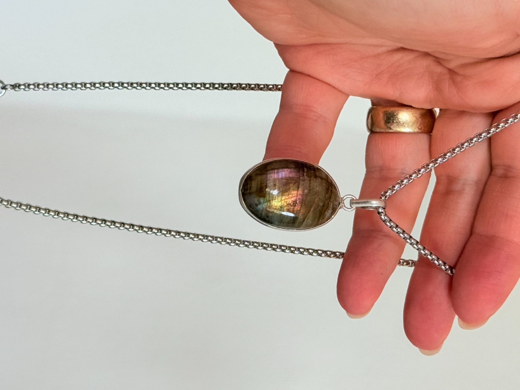 Colliers: Collier avec Labradorite – Neuf avec emballage d'origine à Genève par AWWA 4