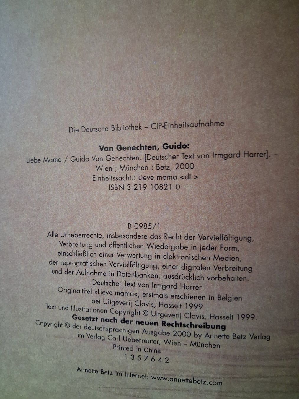 Bücher: Kinderbuch "Liebe Mama", Guido Van Genechten - 2000 – Gebraucht aus Cartigny von pgc_fk9s 2