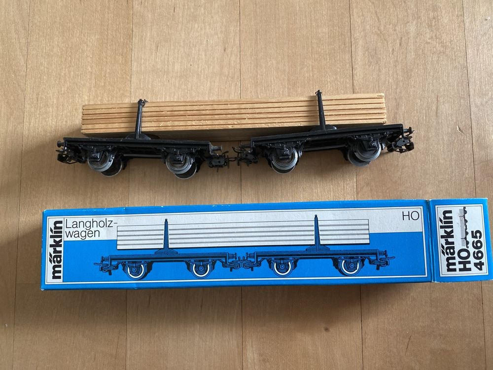 Wagon Märklin Ancien échelle 0 – Langholzwagen – Réf 1961 G – Vintage Avec Boîte