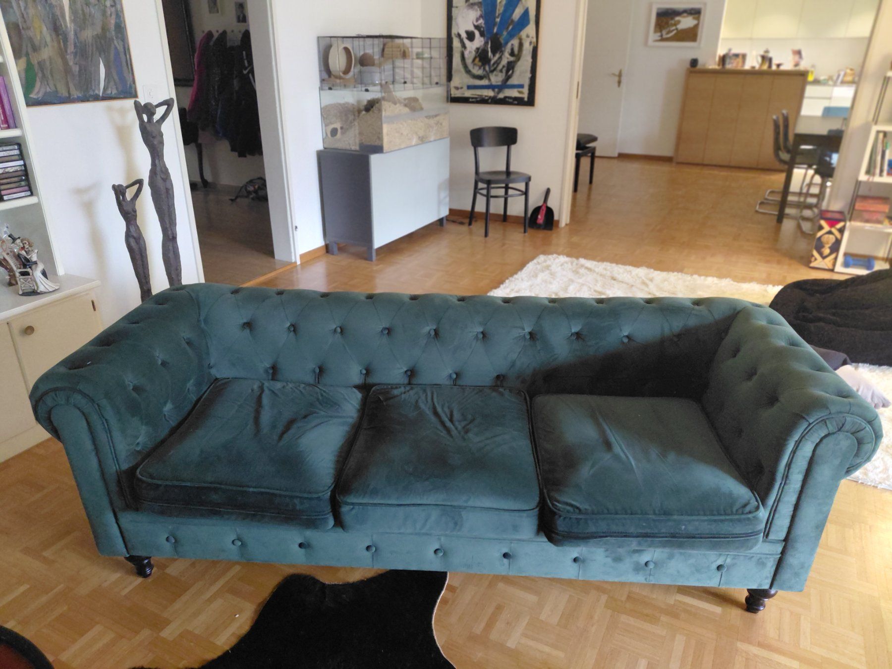 Divani: Sofa 3-Sitzer "Chesterfield" style grün – Usato da Turgi venduto da aprilhexxe 1