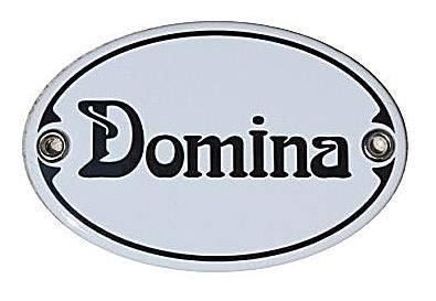 Insegne: Emaille-Schild oval-weiss-DOMINA – Nuovo e nell'imballaggio originale da Rupperswil venduto da big-one-sale 1