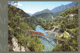 AK Palagnedra TI Centovalli, elettrotreno sul ponte ≈ 1980