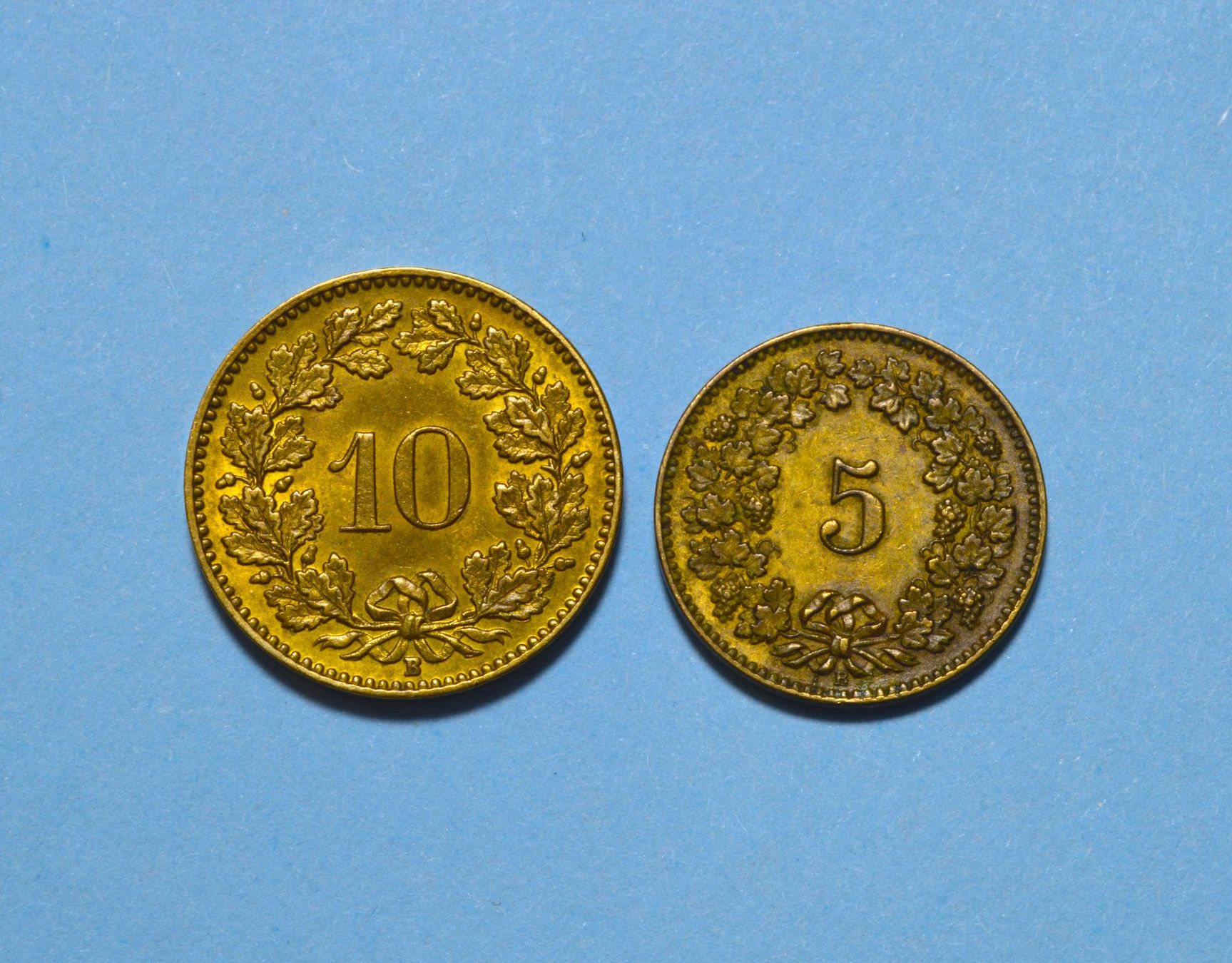Tutti le monete: 10/5 Rappen 1918 Messing – Usato da Oberglatt ZH venduto da ZH111 1