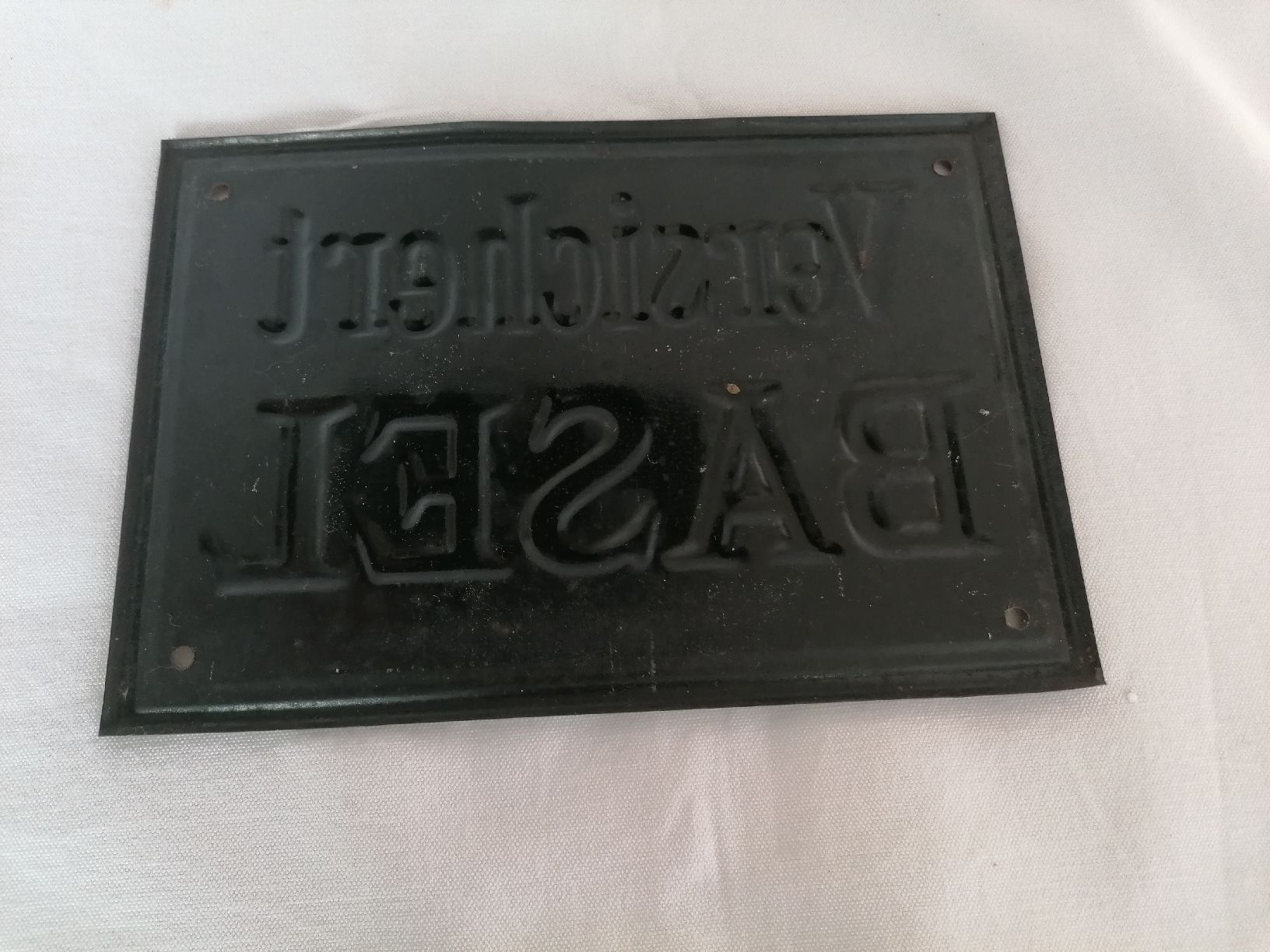 Insegne: Blechschild / Versichert Basel – Usato da Werthenstein venduto da Marsche1 1