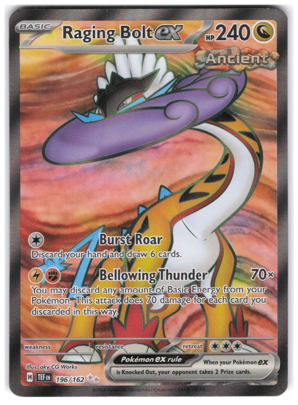 Pokémon Sammelbilder & Trading cards: Raging Bolt EX / Furienblitz EX / Temporal Forces / TEF 196 – Neu (gemäss Beschreibung) aus Arni AG von PokemonCardsStore
