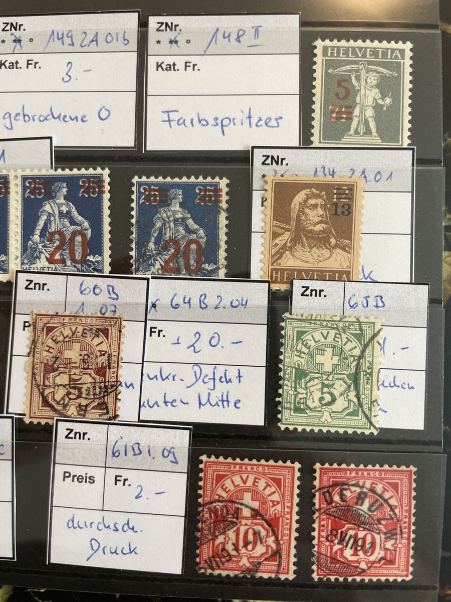 Tutti i francobolli: Abart 22 Briefmarke Top Lot – Usato da Muri AG venduto da Briefmarke-Schweiz 3