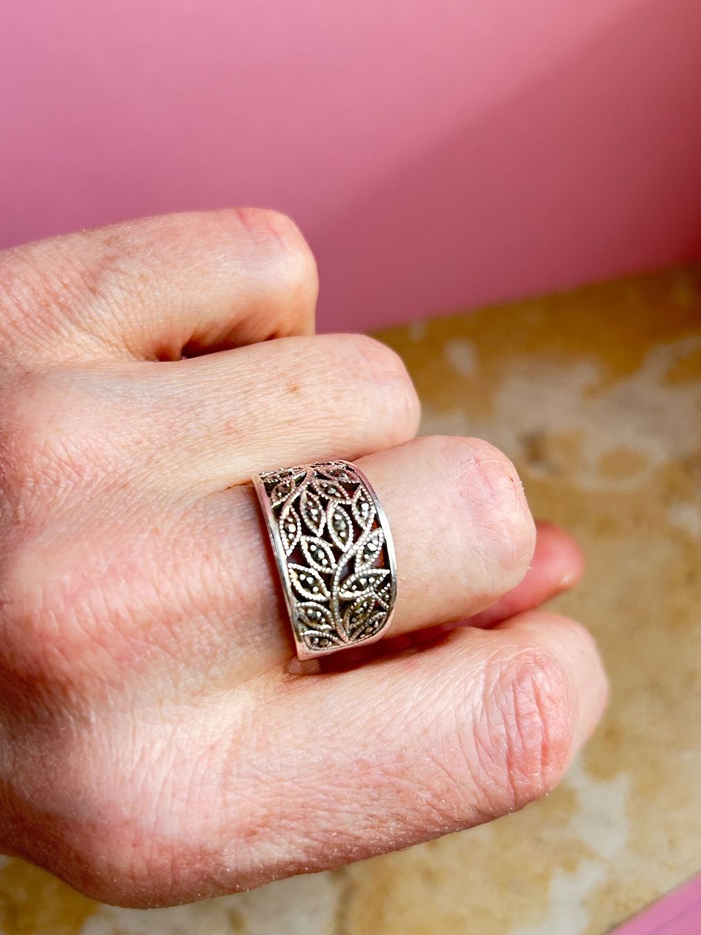 Anelli: Silberring mit Markasit Steinen Gr. 57 – Usato da Laufen venduto da belleskulptur