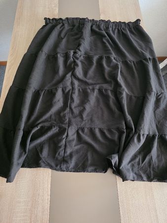 Stufenrock schwarz elastischer Bund 6xl