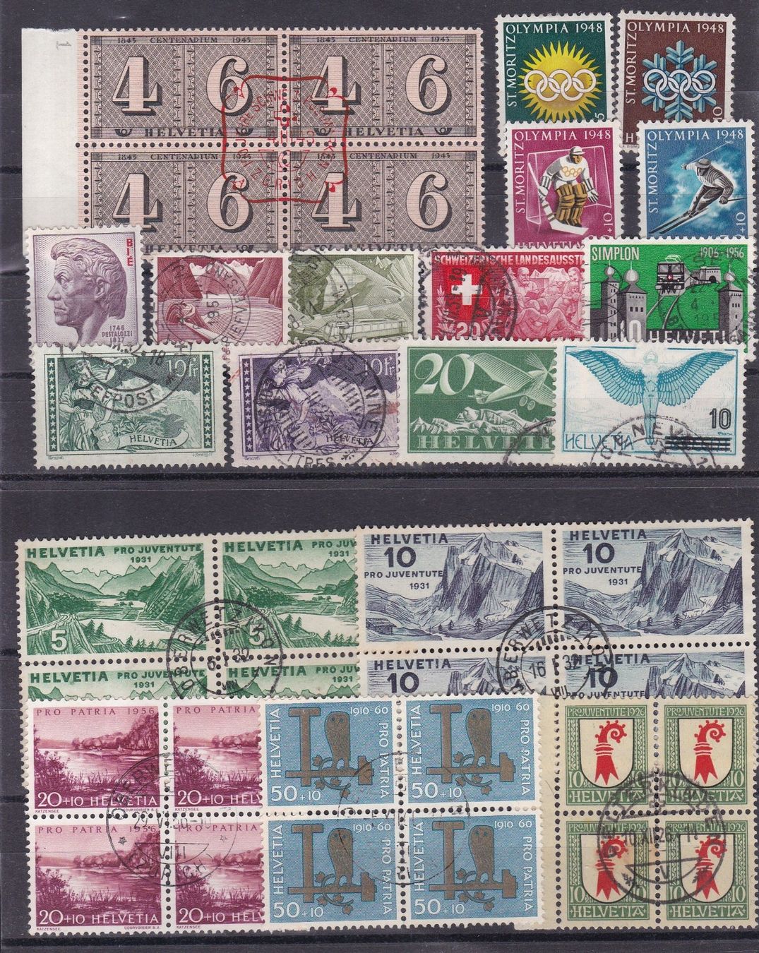 Tutti i francobolli: 14 Stk. CH Briefmarken-Steckkarten, bunt gemischt – Usato da Münchwilen AG venduto da Nesar 4