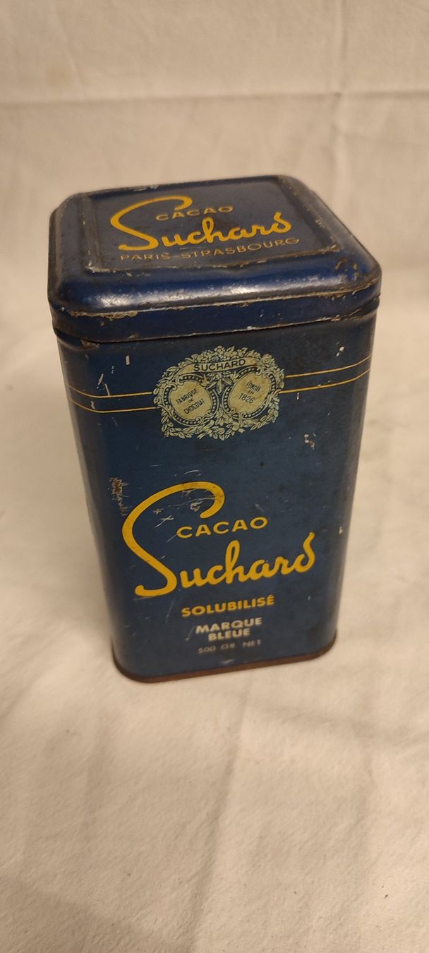 Suchard Dosen: Wunderschöne alte Blechdose von SUCHARD CACAO 16 cm – Gebraucht aus Gelterkinden von MYSTOREFORYOU4460 2