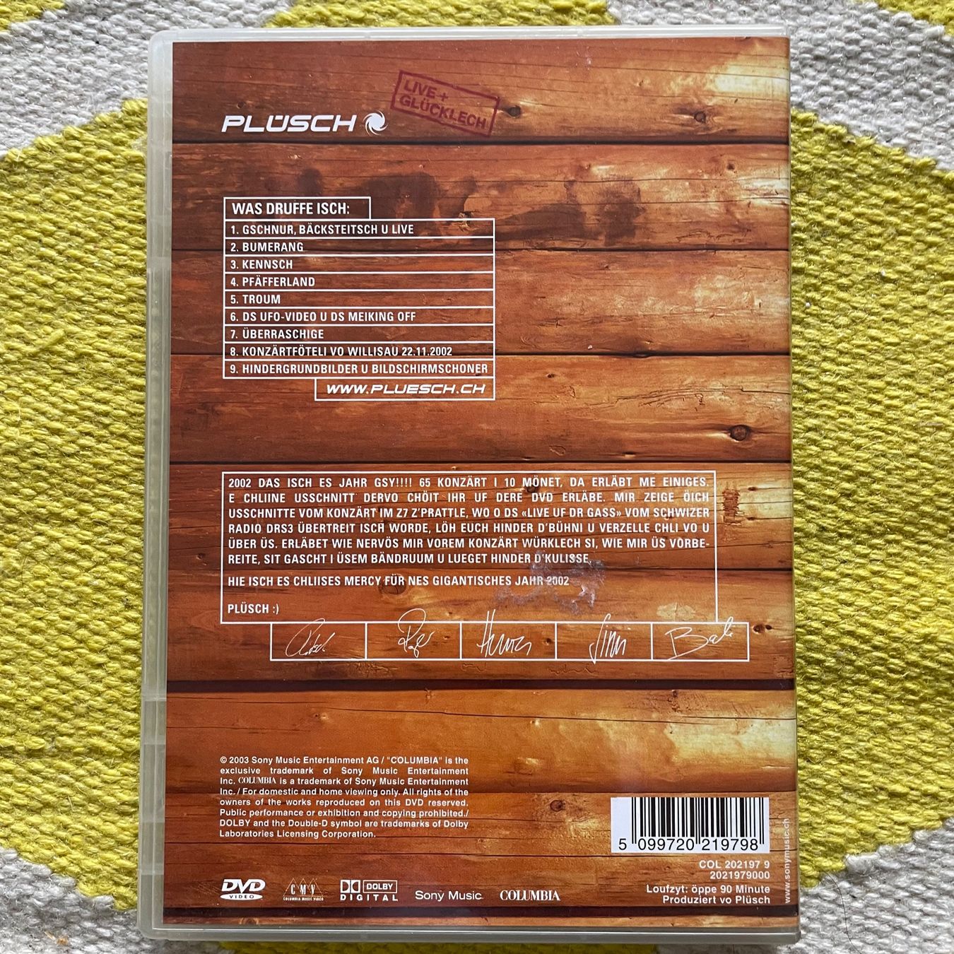 Tutti i DVDs: PLÜSCH-DVD PLÜSCH LIVE+GLÜCKLECH – Usato da Rorschacherberg venduto da CD-Roli 1