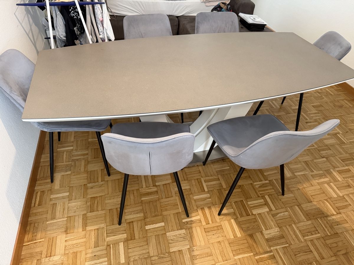 Set di tavolo e panche: 1 Holztisch + 6 Stühle – Usato da Nussbaumen AG venduto da GustavoFPozza 2