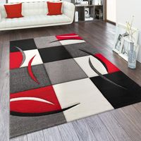 PREISVORSCHLAG ‼️ Teppich Karo Rot Grau XXXL 240x340
