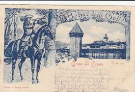 Gruss aus Luzern — Karte von 1900 mit Stempel  R