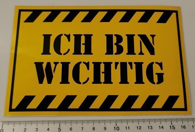 Aufkleber: Ich bin wichtig (Aufkleber, PVC) – Neu und originalverpackt aus Wilen b. Wollerau von morethanmusic