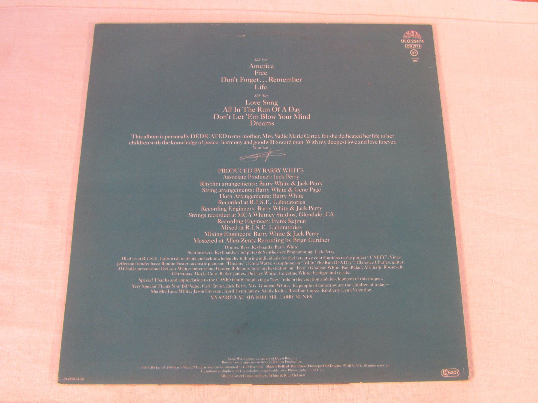 Dischi in vinile: Barry White - Dedicated - Vinyl LP Platte – Usato da Seengen venduto da mikelele 3