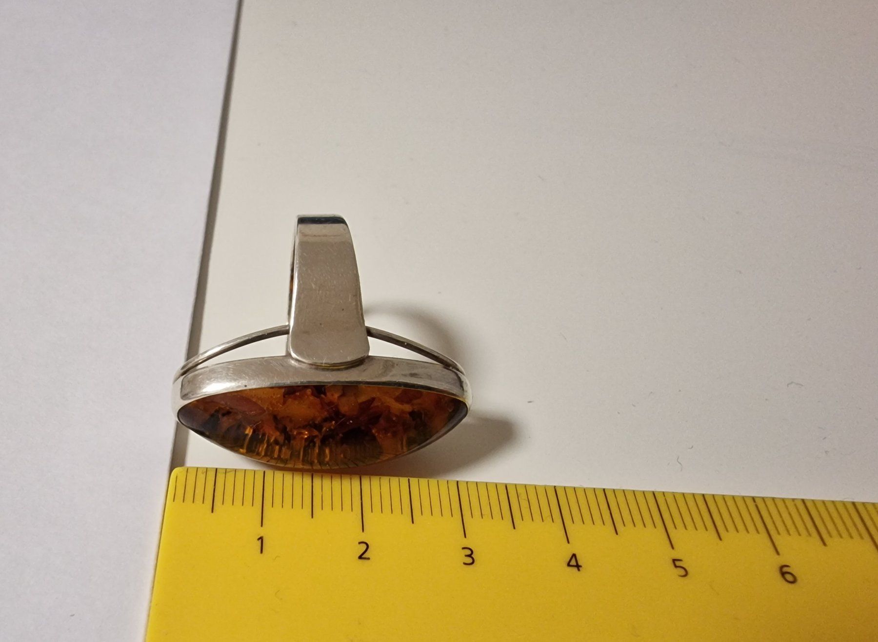 Bagues: Vintage Silberring grosser Bernstein 835 Silber – D'occasion à Baar par romesds88 2