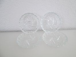 4 Set Kleine  Kristall Teller, D - 9,5cm.