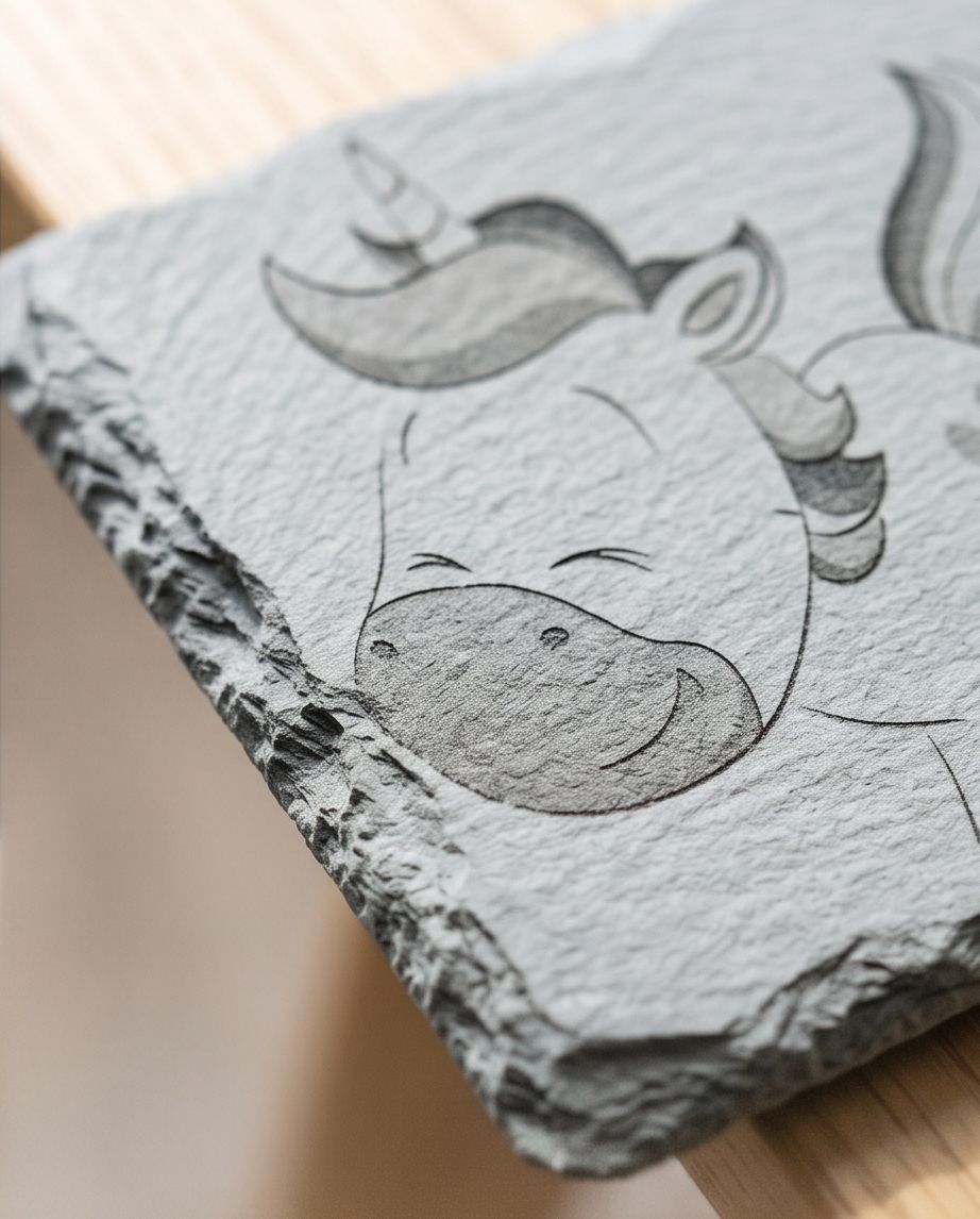 Sottobicchieri: Personalisierte Schiefergravur mit Wunschfoto – Ein einzigar – Nuovo (secondo la descrizione) da stans venduto da Kapferdesign 3