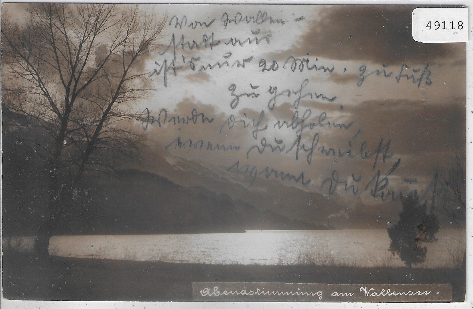 Ansichtskarten: Abendstimmung am Wallensee – Gebraucht aus Ettingen von Kartenplanet