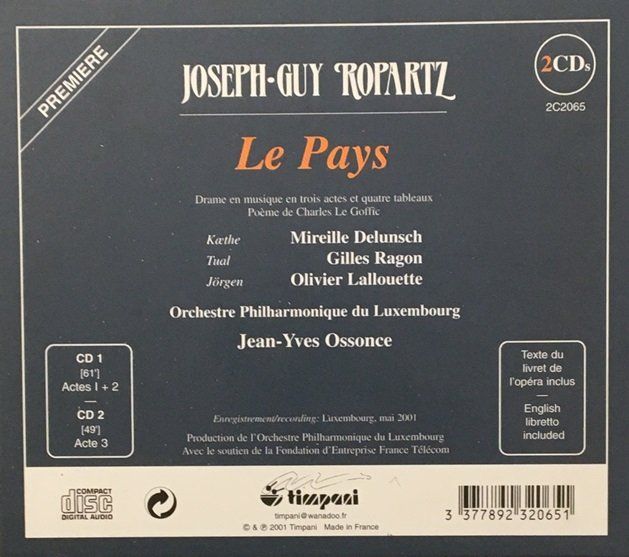 CDs: Joseph-Guy Ropartz - Le Pays – Gebraucht aus Grüningen von azulamarillo 1