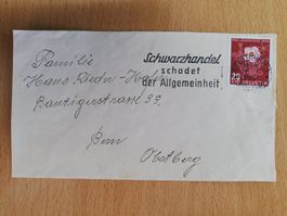 Briefstück Propagandaflagge Schwarzhandel
