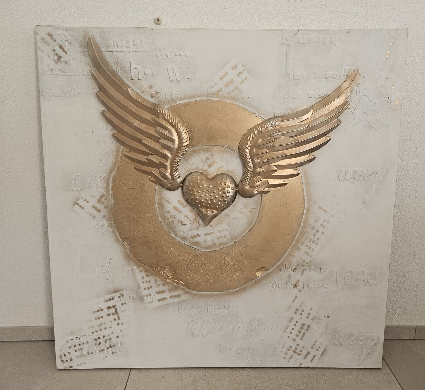 Dipinti: Goldener Wandbild-Engel, 100x100cm – Usato da Waltenschwil venduto da Neildet