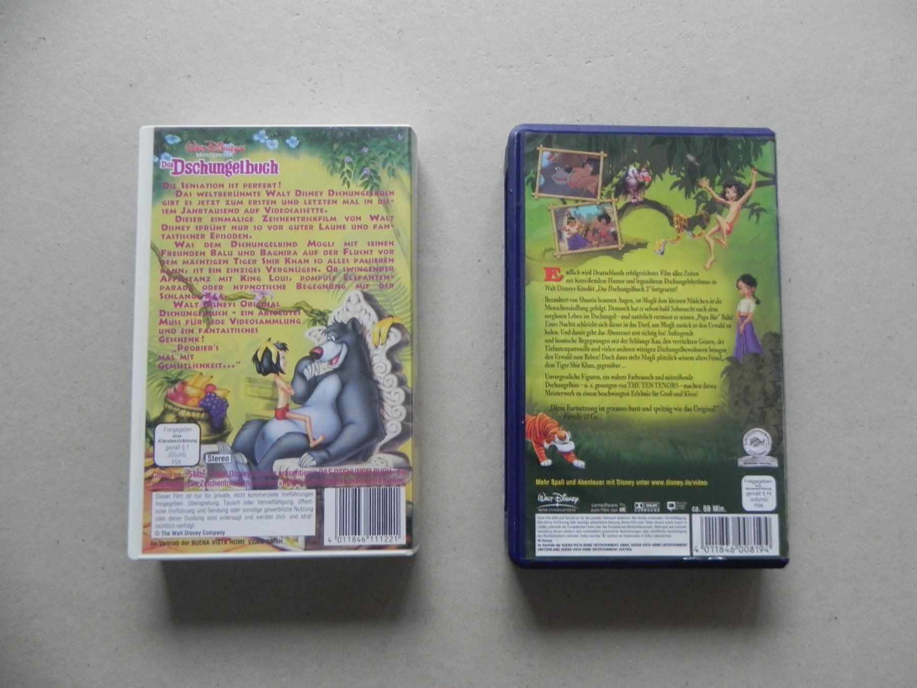 Tutti i VHS: 2 VHS Disney Dschungelbuch Teil 1 & 2 – Usato da Siebnen venduto da krimsie 1