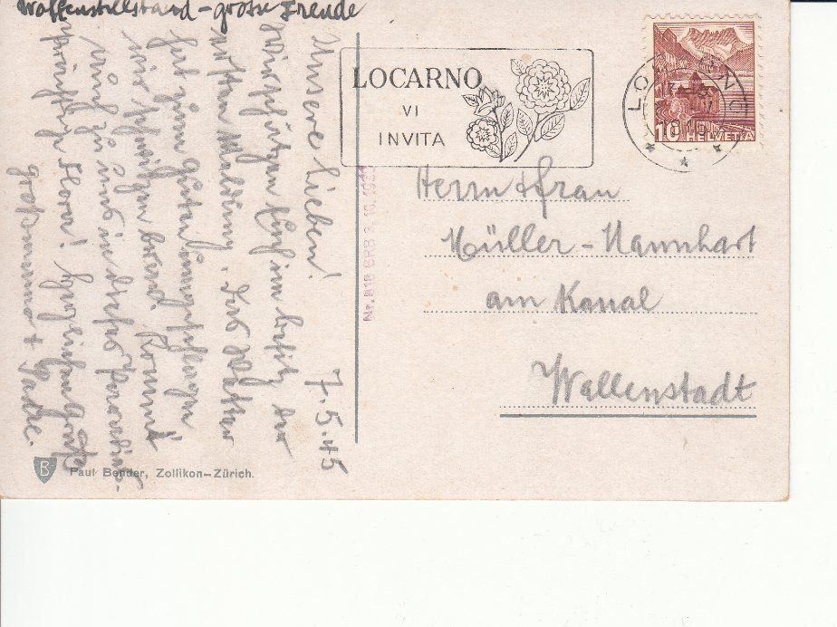 Cartoline postali: Locarno 1945 – Usato da Bürglen TG venduto da StampGraf 1