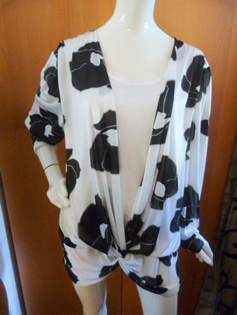 Bluse 2-in-1 Augustat, Gr. 46, weiss-schwarz %