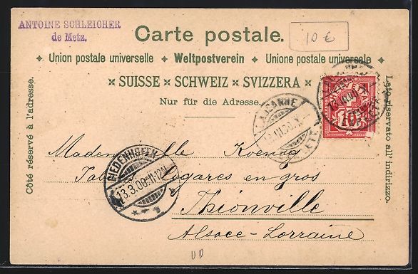 Cartoline postali: Lithographie Lausanne, Vue generale – Usato da Berlin venduto da bartko-reher 1