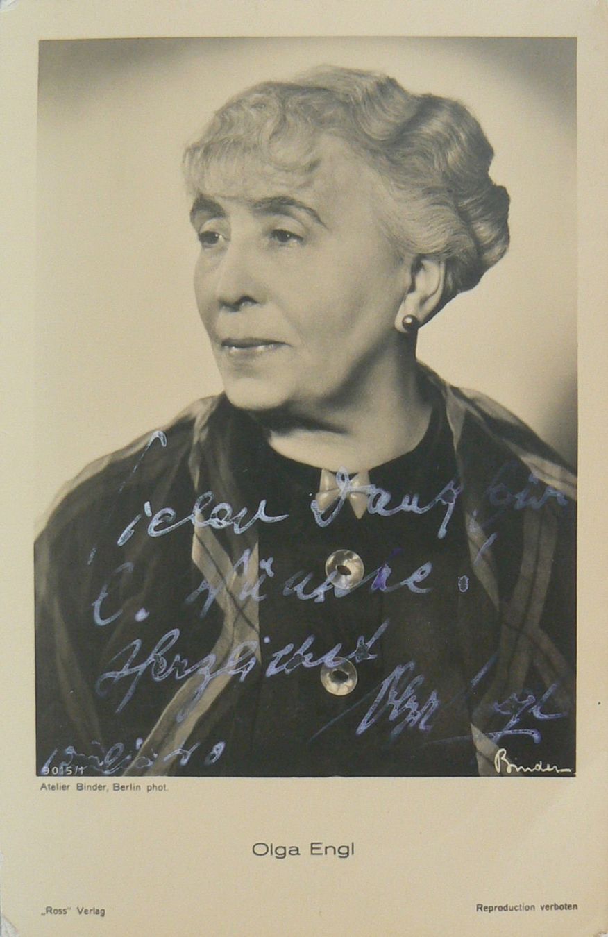 Autografi: Olga Engl (1871-1946) Schauspielerin - Autogramm – Usato da Dietikon venduto da cyranos.ch