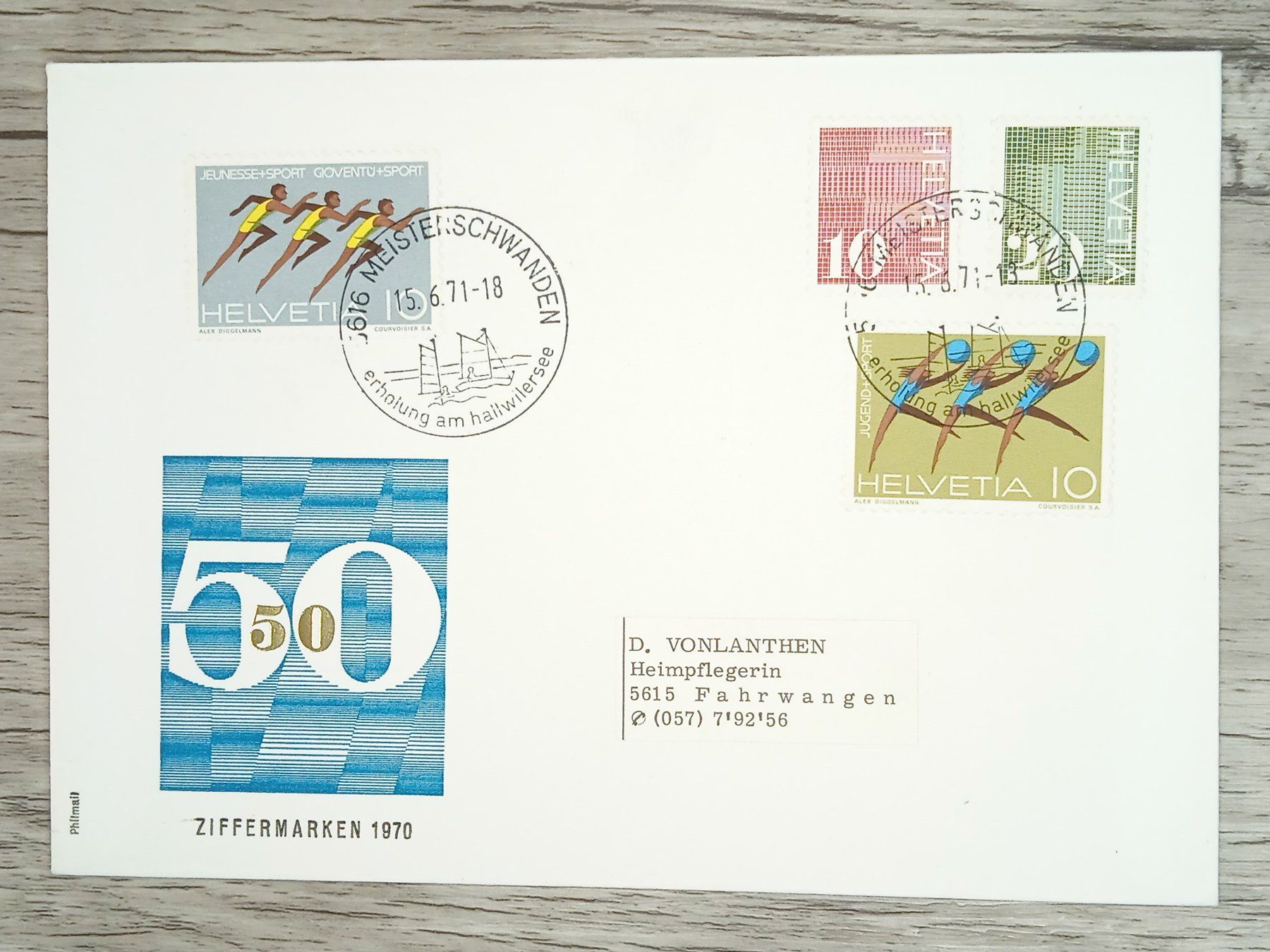 Tutti i francobolli: TR17 Enveloppe + Timbre Suisse 1971 – Usato da Cousset venduto da Patrick_Collections