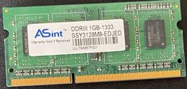 ASint 1GB DDR3 RAM, Memory, Arbeitsspeicher, 1 Gigabyte