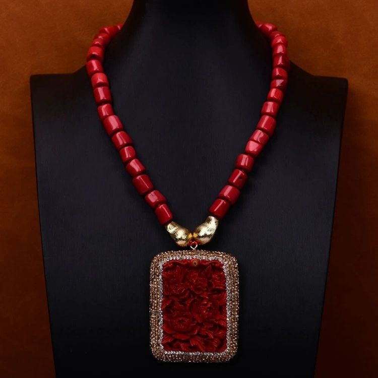 Collier En Corail Rouge 40 Cm - Neuf Sans Emballage, Pierre Naturelle Ou Indéterminée