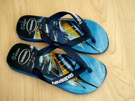 Flip-Flops / Zehentrenner blau Gr 33/34 Havaianas