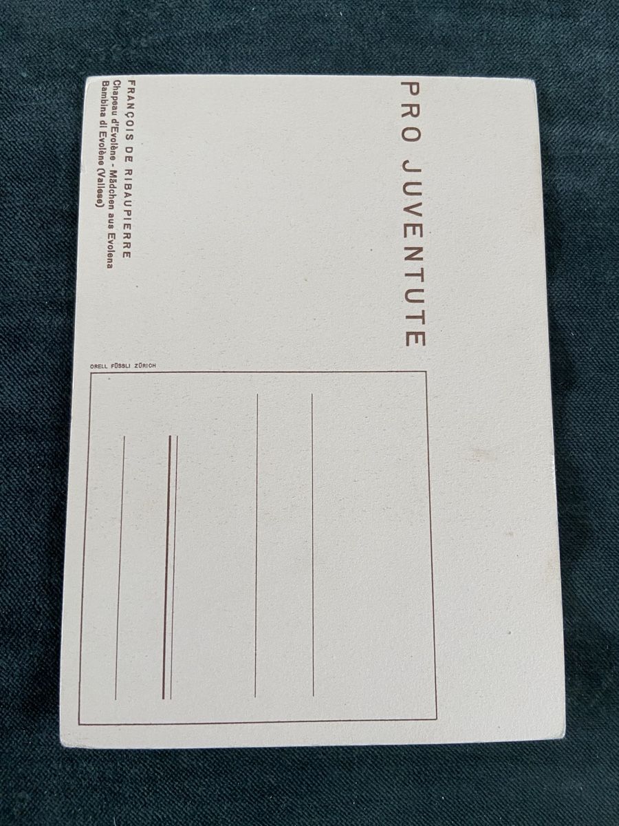 Cartoline postali: Ansichtskarte Mädchen aus Evolene Ribaupierre – Usato da Luzern venduto da waterfront1 1